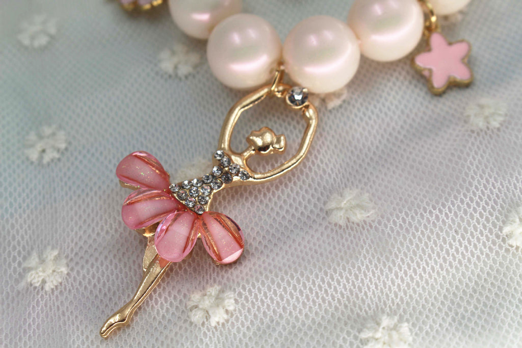 Girls Pearl Ballerina Necklace