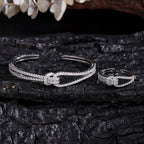 Coordinated Bracelet and Ring Set with Elegant Linked Design