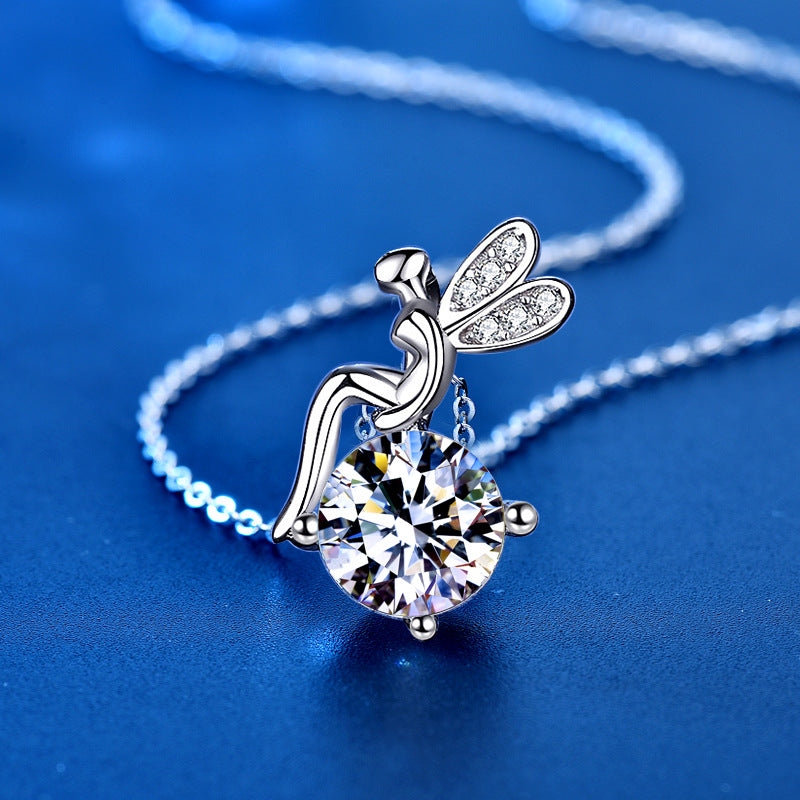 Moissanite Fairy Pendant Necklace