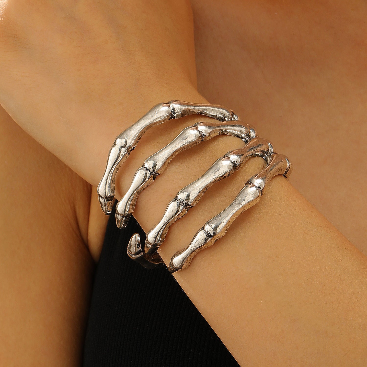 Organic Bone-Style Cuff Bracelet with Sculptural Form