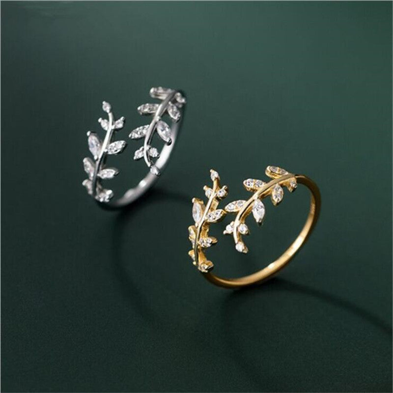 Adjustable Leaf Wrap Ring