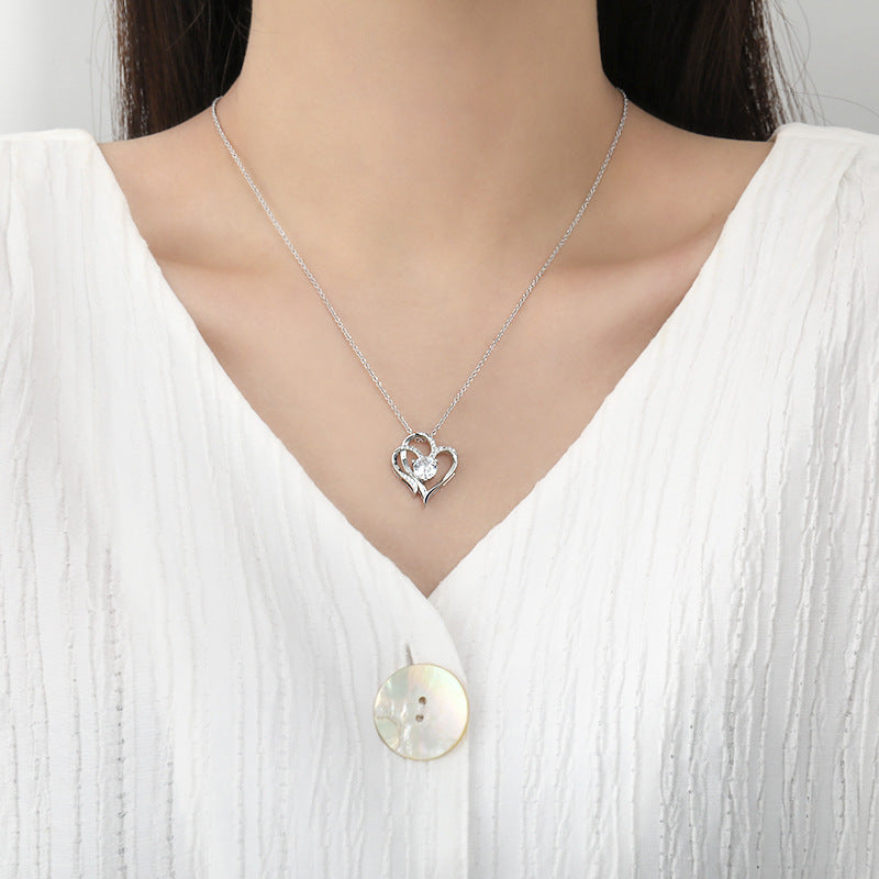 Double Heart Crystal Necklace