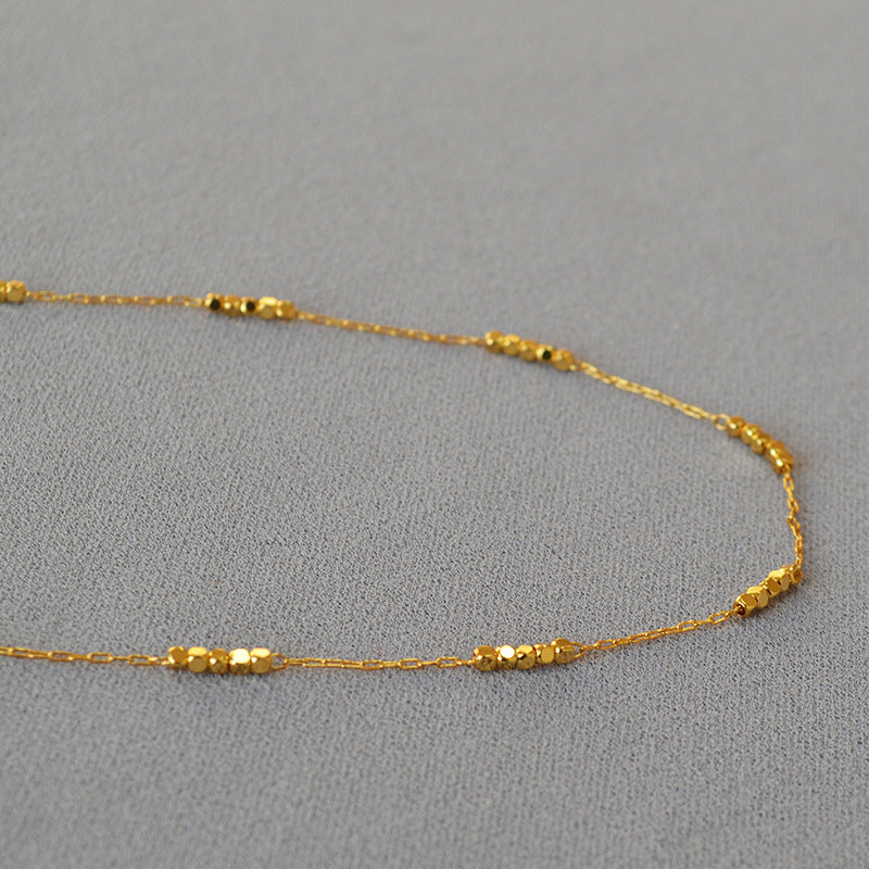 Krystal Crafts Minimal Gold Beaded Chain Necklace