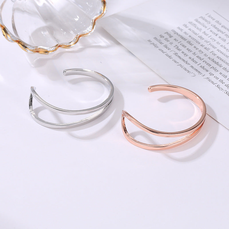 Geometric Open Cuff Bracelet with Modern Sculptural Design