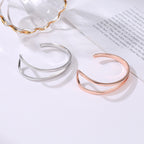 Geometric Open Cuff Bracelet with Modern Sculptural Design