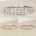 Triple Row Baguette and Round Eternity Band Ring