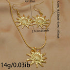 Radiant Sun Pendant Necklace & Matching Drop Earrings