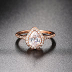 Pear Halo Solitaire Engagement Ring