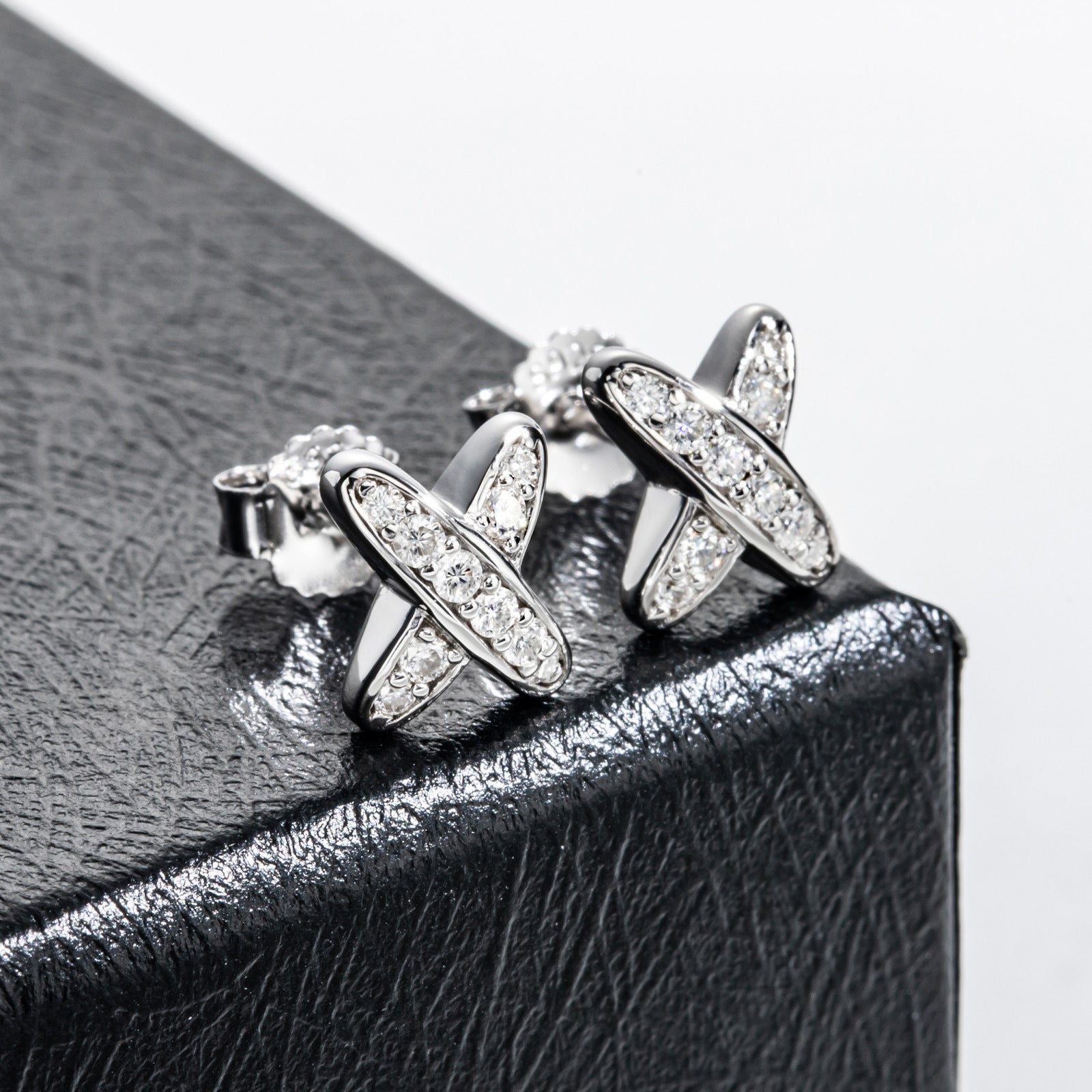 X-Shape Moissanite Stud Earrings