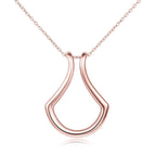 Sterling Silver Ring Holder Necklace – Rose Gold Drop Pendant with Cable Chain