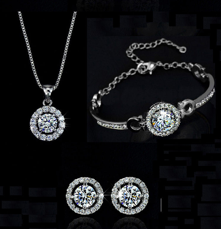 Crystal Halo Jewelry Set