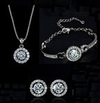 Crystal Halo Jewelry Set