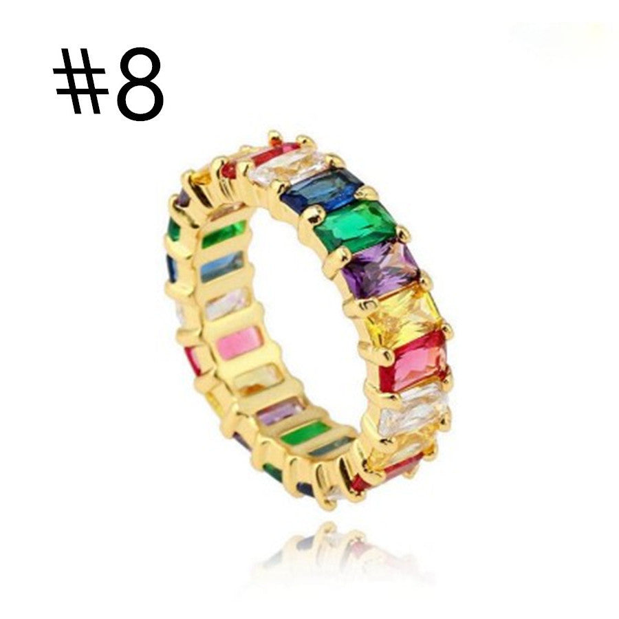 Eternity Band with Multicolor Baguette Crystals