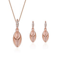 Rose Gold Teardrop Jewelry Set with Crystal Accents