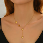 Heart Drop Y-Necklace with Minimalist Charm