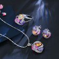 Elegant Zircon Flower  Jewelry Set