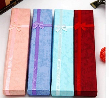 Rectangular Necklace Jewelry Box with Ribbon