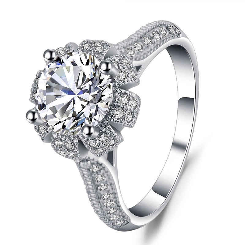 Brilliant Bloom Halo Solitaire Ring