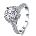 Brilliant Bloom Halo Solitaire Ring