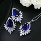 Blue Teardrop Crystal Jewelry Set