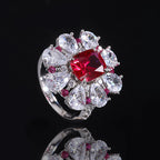 Ruby Red Floral Jewelry Set