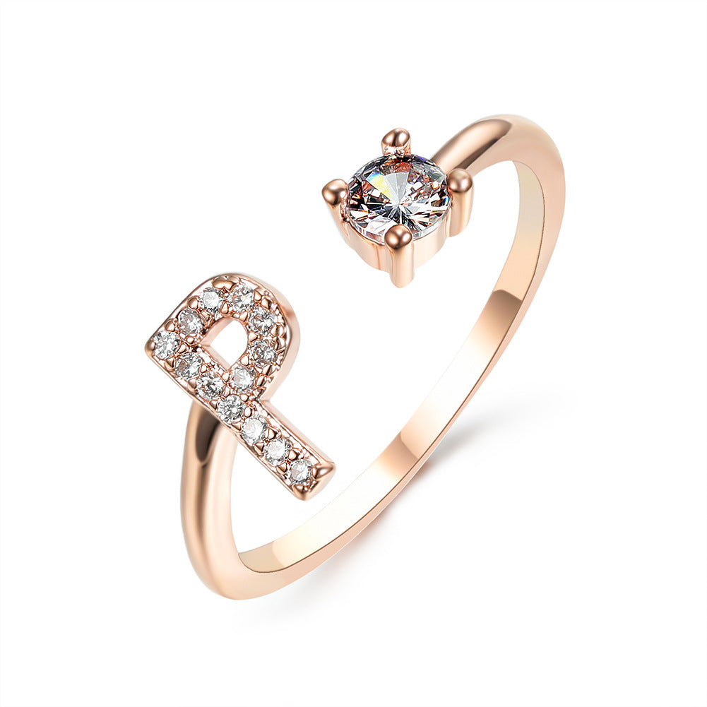 Personalized Diamond Initial Ring