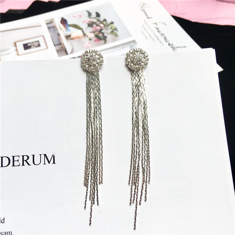 Crystal Tassel Drop Earrings