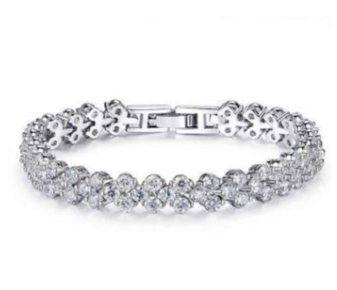 Linked Crystal Bracelet with Elegant Continuous Design