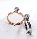 Classic Solitaire Crystal Engagement Ring