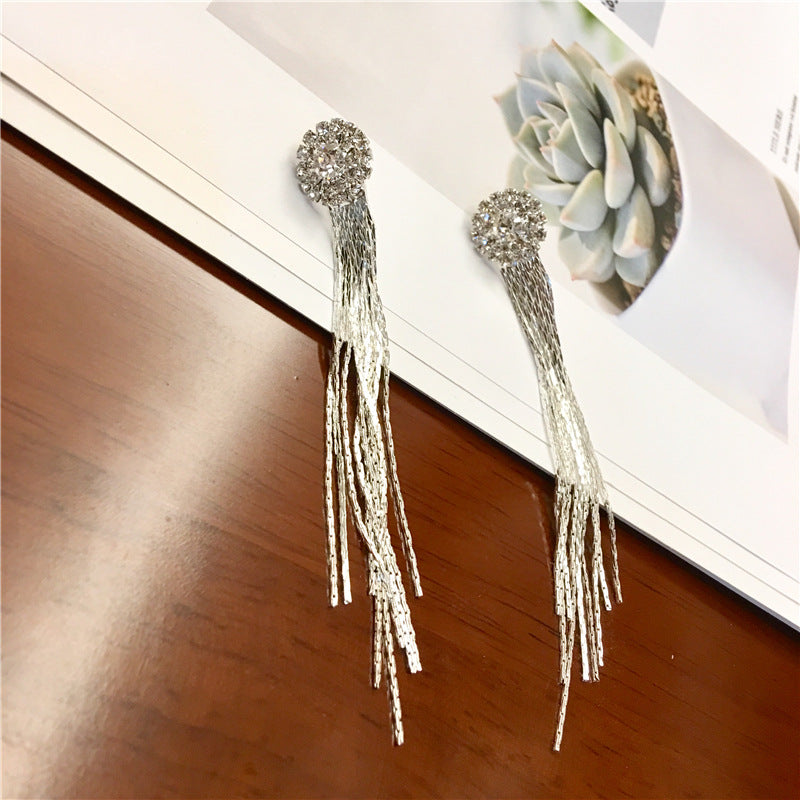 Crystal Tassel Drop Earrings