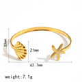 Coastal-Inspired Open Cuff Bracelet with Sculpted Motif