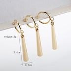 Minimalist Gold Bar Drop Earrings