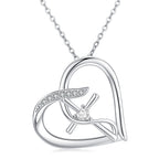 Sterling Silver Heart Cross Necklace