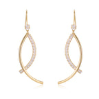Elegant Crystal Arc Drop Earrings – Modern Minimalist Luxury