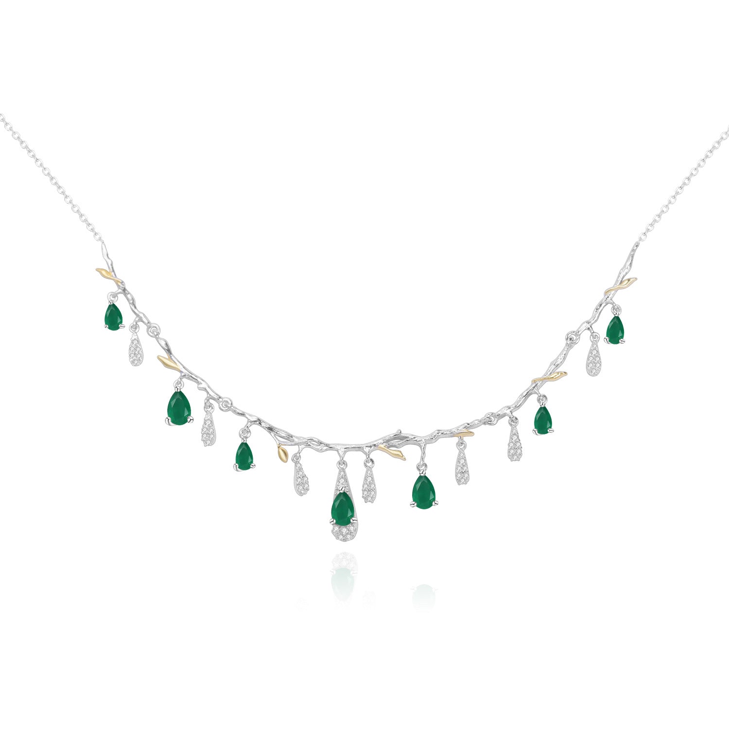 Teardrop Crystal Fringe Necklace