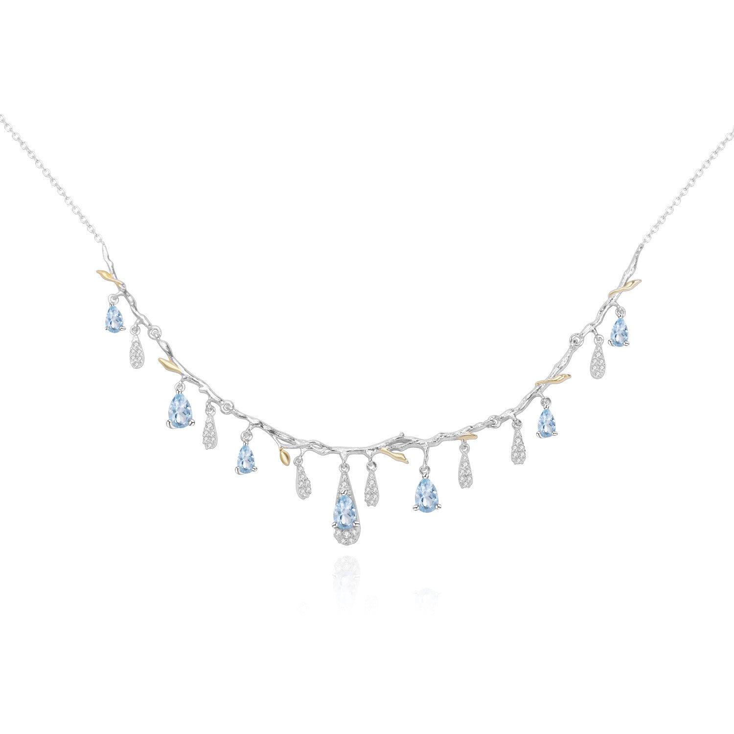Teardrop Crystal Fringe Necklace