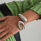 Abstract Open Cuff Bracelet with Fluid Sculptural Form
