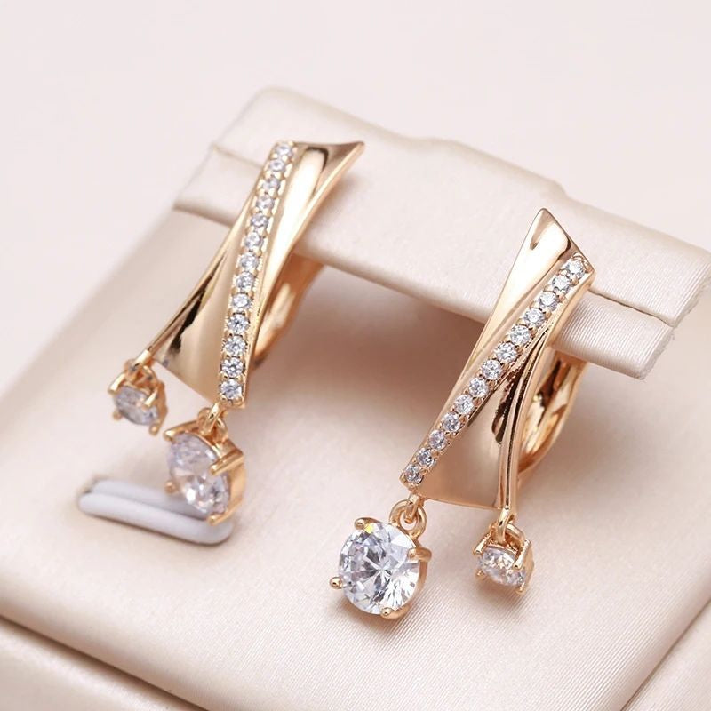 Krystal Crafts Golden Drop Crystal Earrings