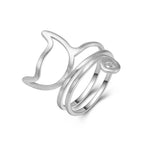 Minimalist Cat Outline Spiral Ring