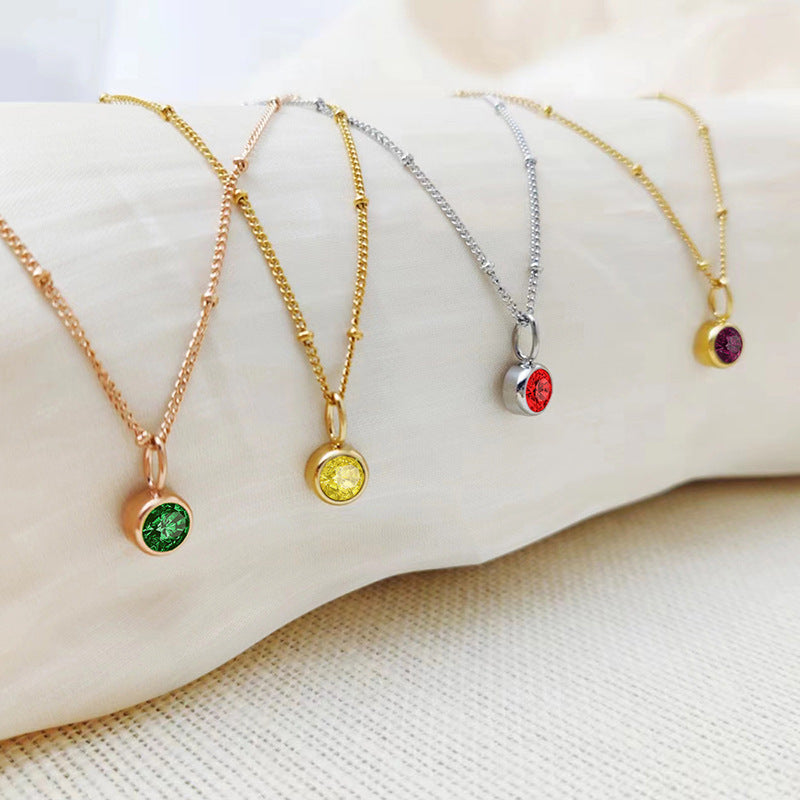 Classic Birthstone Solitaire Necklace