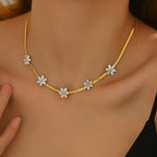 Floral Accent Necklace with Delicate Chain Design