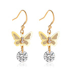 Butterfly Charm Crystal Earrings