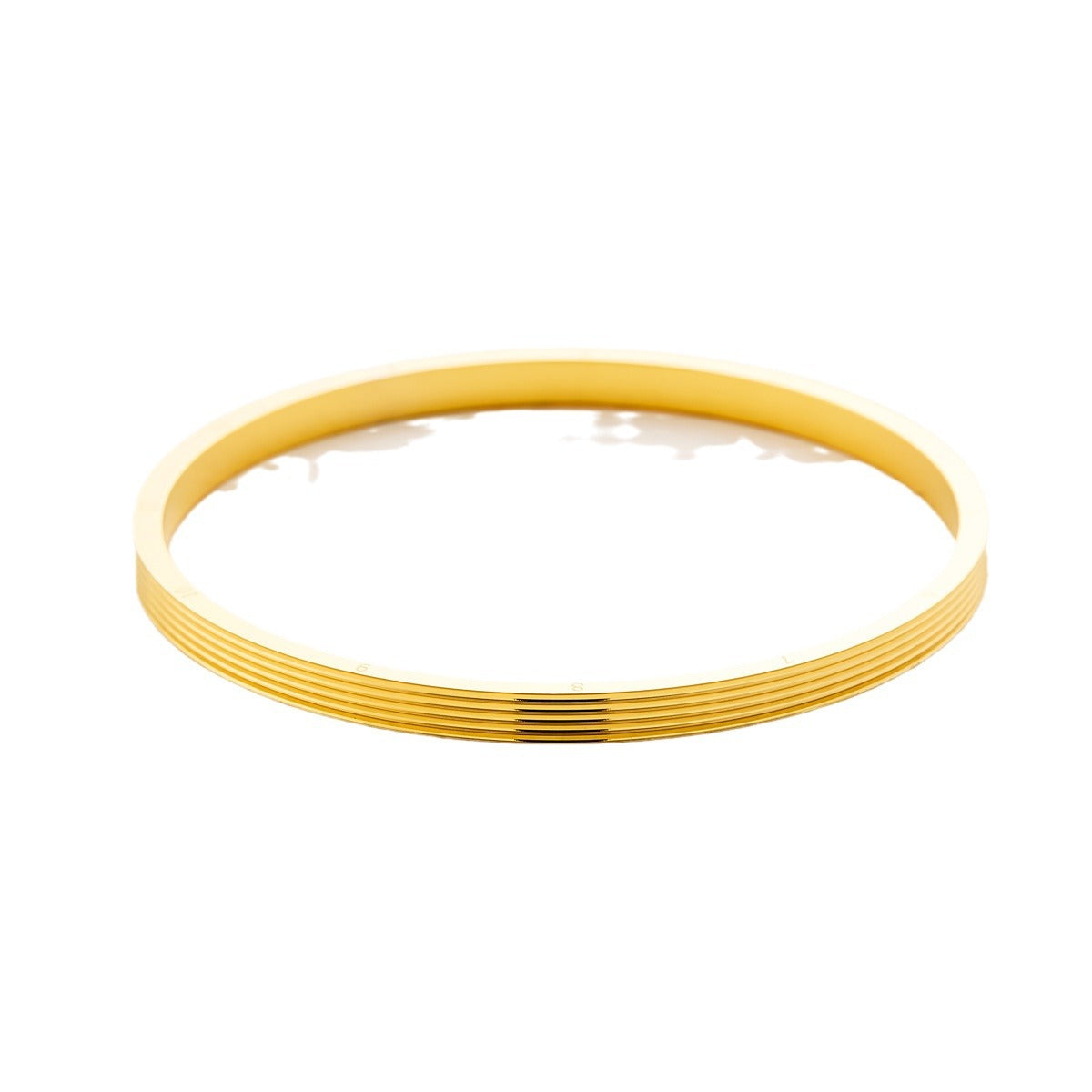 Slim Textured Bangle Bracelet with Minimal Line Detail