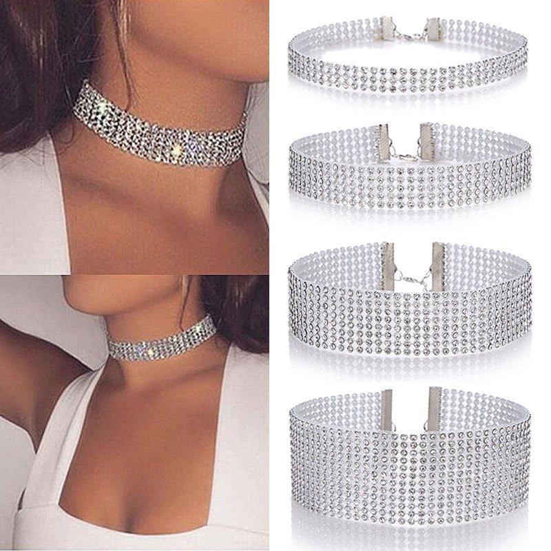 Luxury Rhinestone Choker Neck