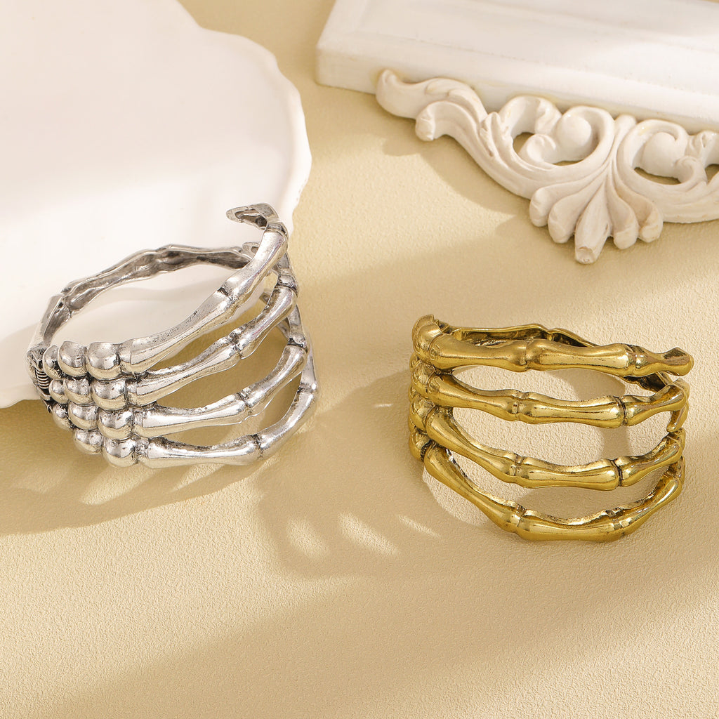 Organic Bone-Style Cuff Bracelet with Sculptural Form