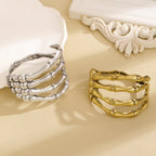 Organic Bone-Style Cuff Bracelet with Sculptural Form