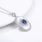 Vintage Sapphire Pendant with Sterling Silver & Diamond Accents