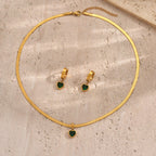 Heart Pendant Necklace & Matching Hoop Earrings Set