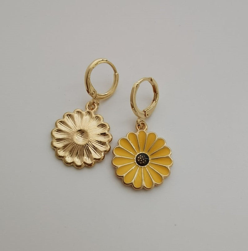 Yellow Daisy Drop Earrings
