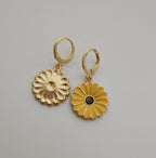 Yellow Daisy Drop Earrings